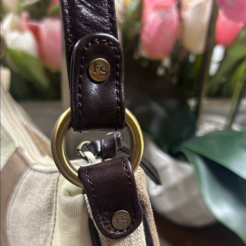 Franco Sarto patchwork leather suede shoulder Bag - image 8